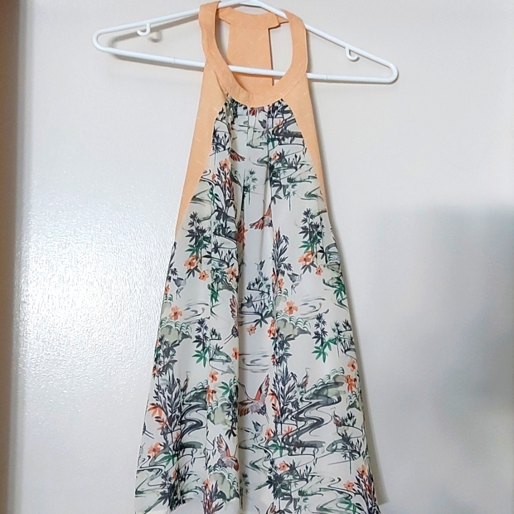 H&M Halter Top/Sz 12/Womens Clothing/Bird/Floral/Lined/Lightweight/Summer